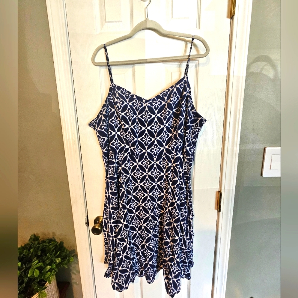 Blue tile Fit and Flare cami dress